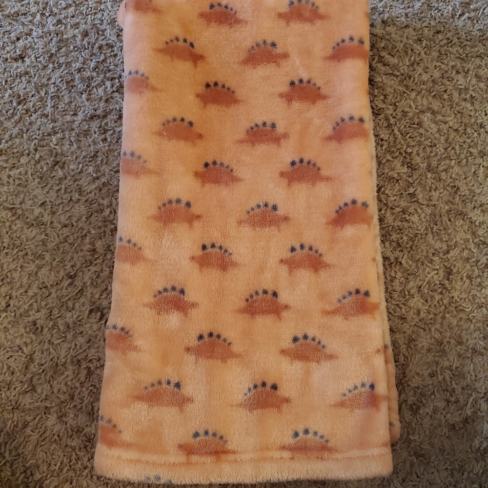 Dinosaur Stegosaurus Hudson Baby Plush Blanket Orange